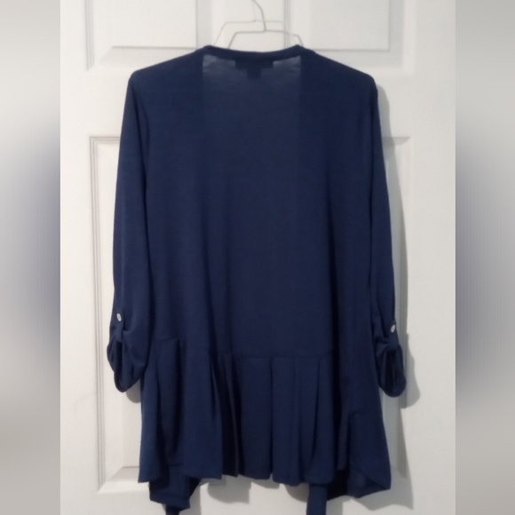 August Silk Navy Open Front Cardigan - Picture 5 of 6